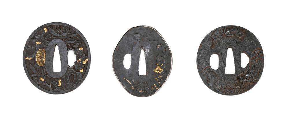 THREE JAPANESE BRONZE AND IRON
