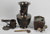 THREE JAPANESE BRONZE ITEMS in