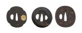 THREE JAPANESE BRONZE SHAKUDO