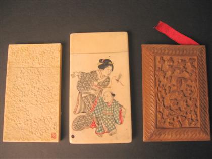 Three Japanese card cases, two