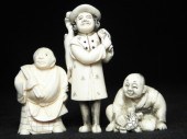 Three Japanese carved ivory Ka