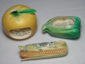 Three Japanese carved ivory mi
