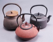 THREE JAPANESE CAST IRON TETSU