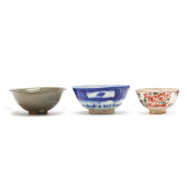 THREE JAPANESE CERAMIC BOWLS<b