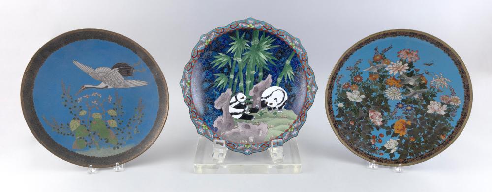 THREE JAPANESE CLOISONNE ENAMEL