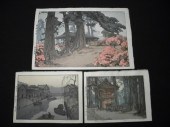 Three Japanese color woodblock