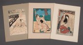 Three Japanese color woodcuts