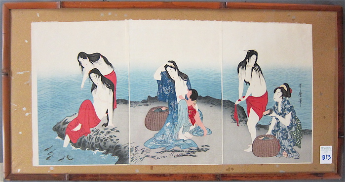 THREE JAPANESE COLOR WOODCUTS