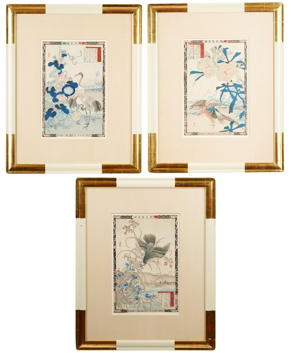 THREE JAPANESE COLORED WOODBLOCK