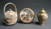 THREE JAPANESE ENAMELED EARTHE