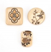 THREE JAPANESE GILT-INLAID IVO