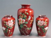 THREE JAPANESE GINBARI ENAMEL