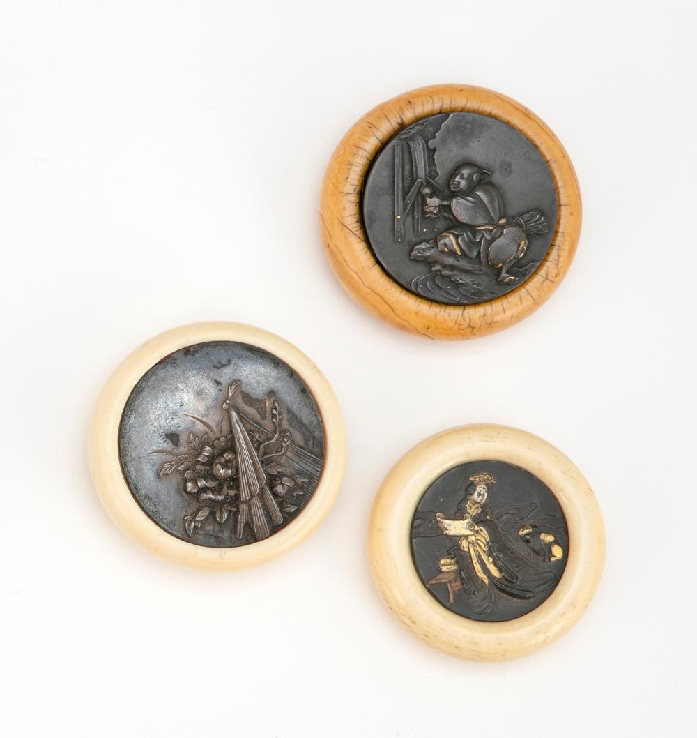 THREE JAPANESE IVORY AND MIXED