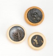THREE JAPANESE IVORY AND MIXED