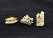 Three Japanese ivory netsuke e
