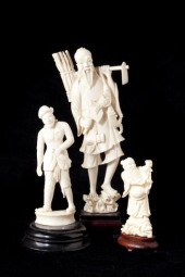 Three Japanese Ivory Okimonost