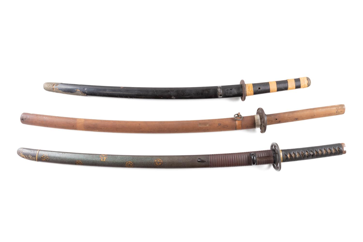 THREE JAPANESE KATANAS Three