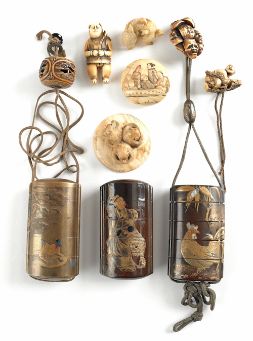 Three Japanese lacquer inro