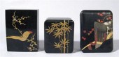 Three Japanese lacquer kogo bo