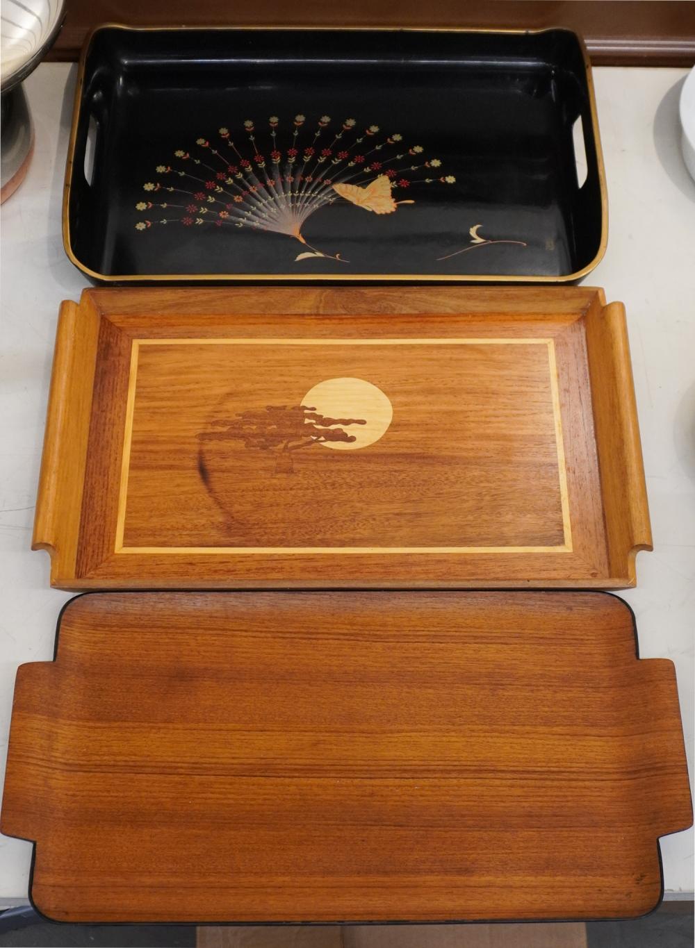 THREE JAPANESE LACQUERED OR