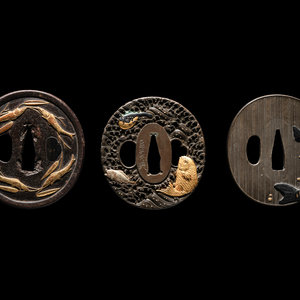 Three Japanese Metal Tsuba 18TH