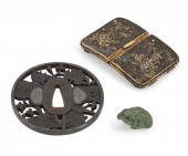 THREE JAPANESE METALWARE OBJEC