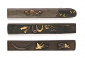 THREE JAPANESE MIXED METAL KOZ