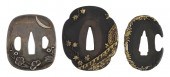 THREE JAPANESE MIXED METAL TSU