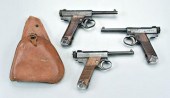 Three Japanese Nambu pistols,
