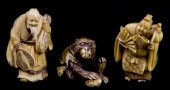 THREE JAPANESE NETSUKE the fir
