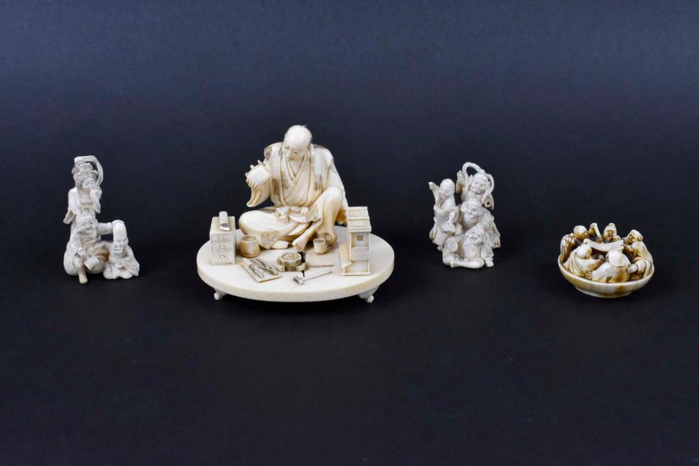 THREE JAPANESE OKIMONO AND A