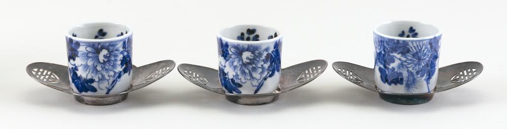 THREE JAPANESE PORCELAIN SAKE