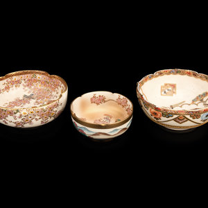 Three Japanese Satsuma Floriform