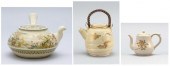 THREE JAPANESE SATSUMA POTTERY