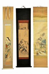 THREE JAPANESE SCROLL PAINTING