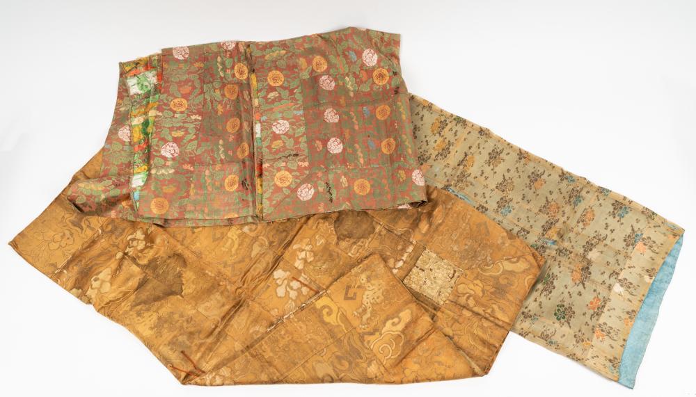 THREE JAPANESE SILK BROCADE