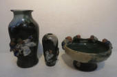 THREE JAPANESE SUMIDA GOWA POT