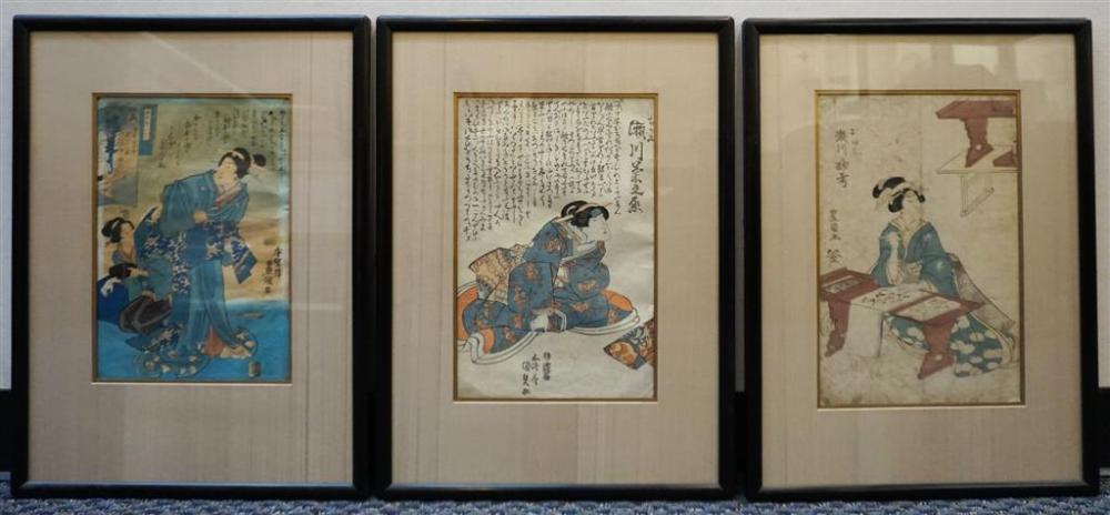 THREE JAPANESE UKIYO-E FIGURAL