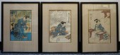 THREE JAPANESE UKIYO-E FIGURAL