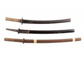 THREE JAPANESE WAKIZASHIS IN S