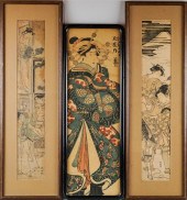 THREE JAPANESE WOODBLOCK PILLA
