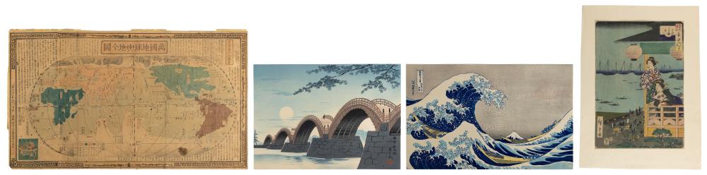 THREE JAPANESE WOODBLOCK PRINTS AND