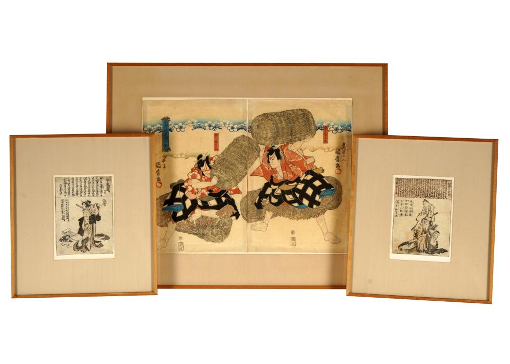 THREE JAPANESE WOODBLOCK PRINTSeach