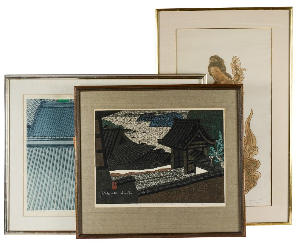 THREE JAPANESE WOODBLOCK PRINTSeach