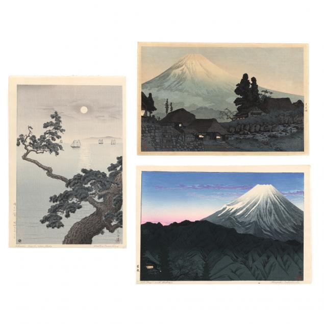 THREE JAPANESE WOODBLOCK SHIN HANGA