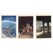 THREE JAPANESE WOODBLOCK SHIN