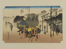 Three Japanese woodcut prints by