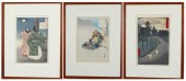 THREE JAPANESE WOODCUTS: HIROS