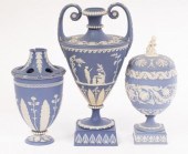 Three Jasperware vases, all la