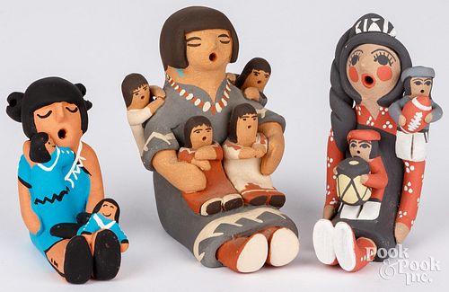 THREE JEMEZ INDIAN POTTERY